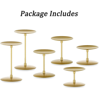 Metall Kerzenständer Gold 6er Set für Stumpenkerzen Vintage