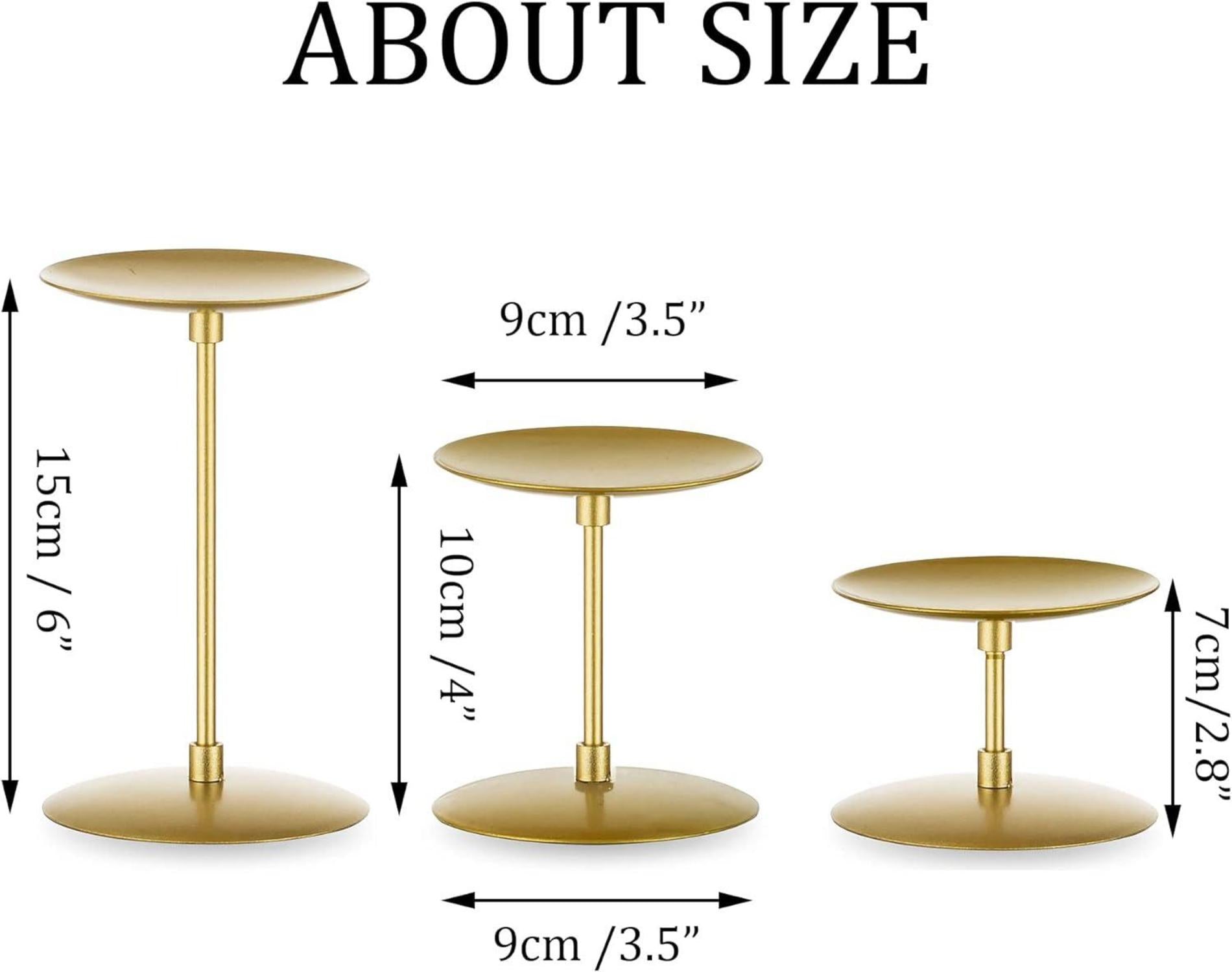 Goldene Metall Kerzenständer 6er Set für Stumpenkerzen - Vintage Modern Deko