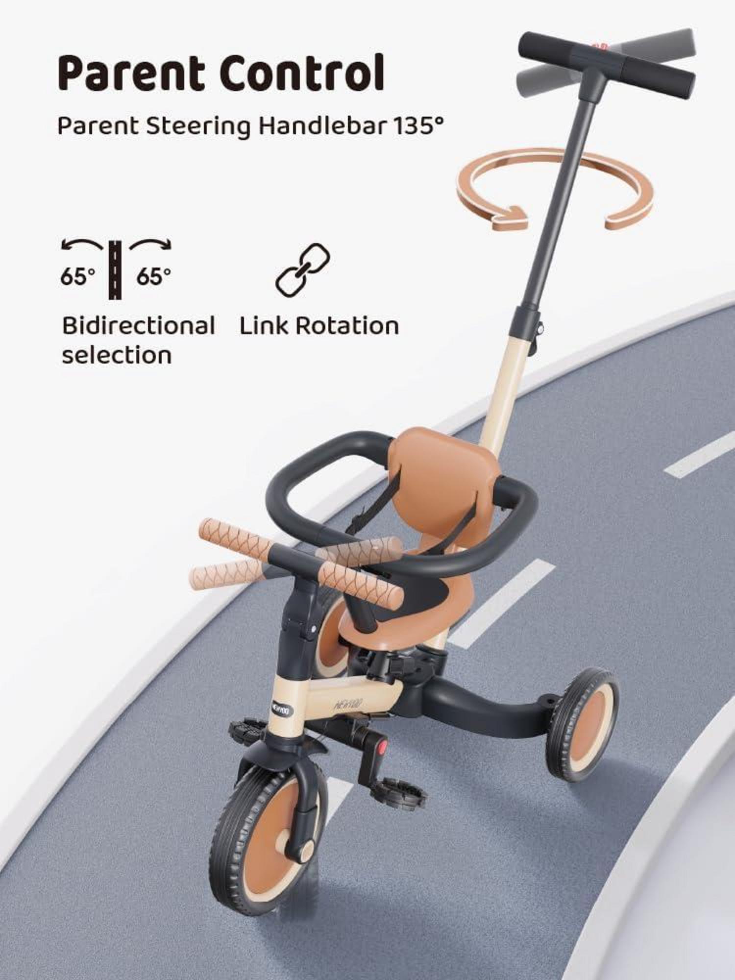 kinderfahrrad mit schiebestange Kinderdreirad 5-in-1 Laufrad mit Schubstange und – LuxusKollektion