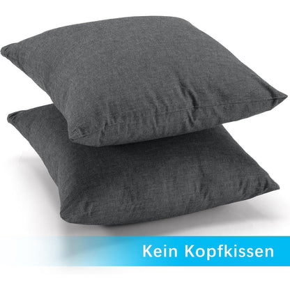 2er Set Kissenbezug 40x40 cm Dunkelgrau - Gewaschene