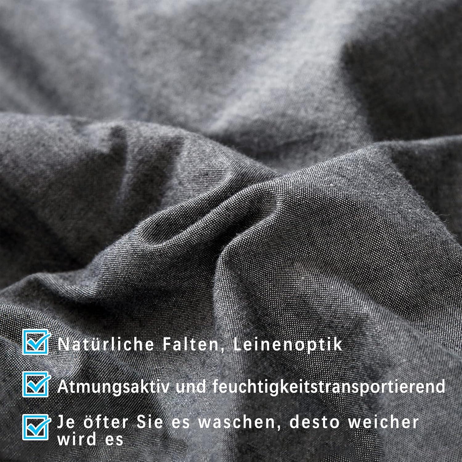 Kissenbezug 2er Set 40x40 cm Dunkelgrau Baumwolle Oeko-TEX zertifiziert