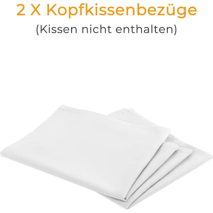 ATsense 2er Set Kissenbezug 100% Baumwolle Weiß 40x40 cm