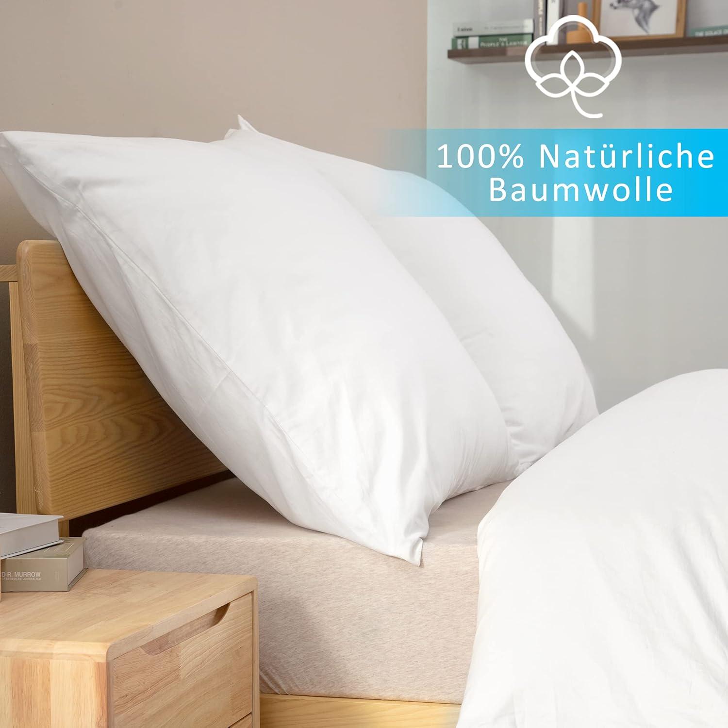 ATsense 2er Set Kissenbezug 100% Baumwolle Weiß 40x40 cm