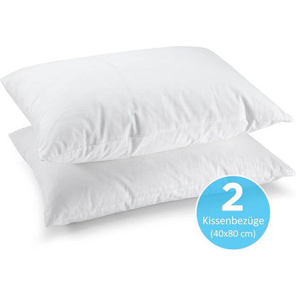 Kissenbezug 2er Set 100% Baumwolle Weiß 40x80cm