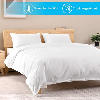 Kissenbezug 2er Set 100% Baumwolle Weiß 40x80cm
