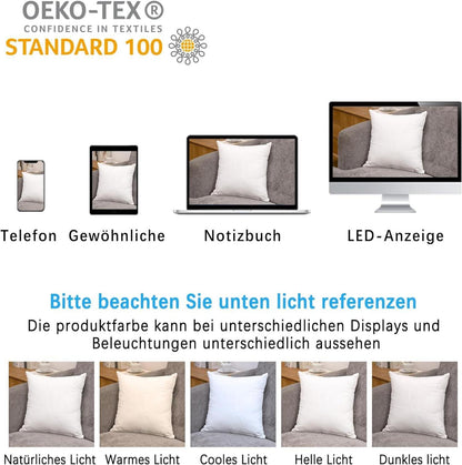 ATsense 2er Set Kissenbezug 40x80 cm Weiß 100% Baumwolle Reißverschluss