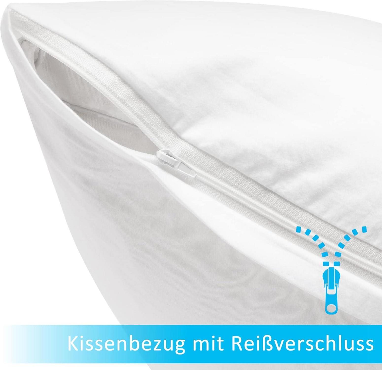 Kissenbezug 2er Set 80x80 cm Gewaschene Baumwolle Weiß Reißverschluss