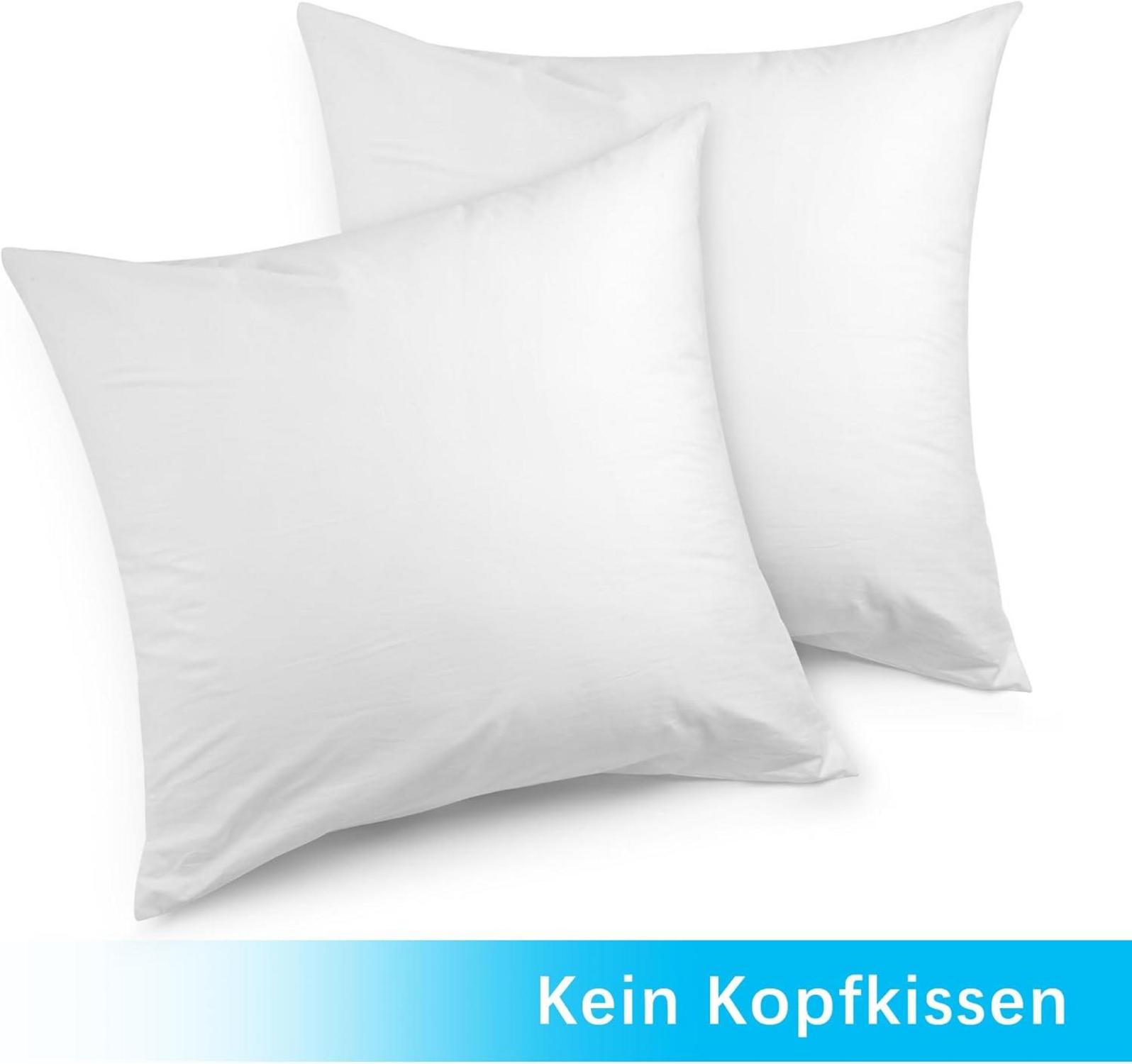 2er Set Kissenbezug 80x80cm - Gewaschene Baumwolle Weiß mit