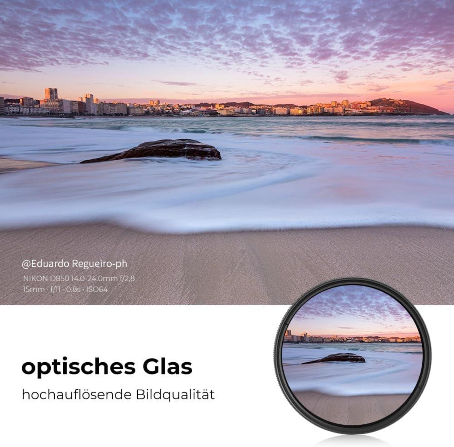 K&F Concept 55mm Variabler ND Filter ND2-ND400 1-9 Stop Slim Graufilter