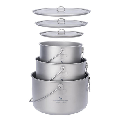 Titan Camping Kochset 1.3L/1.95L/2.9L Topf mit Deckel