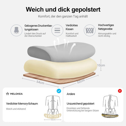 Bürostuhl Ergonomisch 200kg Kopfstütze Mesh Sitzkissen Wippfunktion