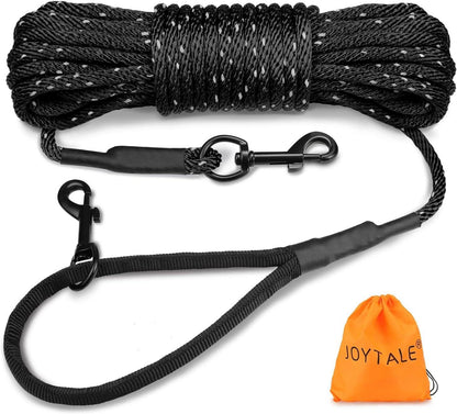 Reflektierende Schleppleine 10m Nylon mit Gepolstertem Griff Schwarz