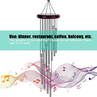Metall Windspiel Garten – 12 Rohre, Dekoration Terrasse & Balkon