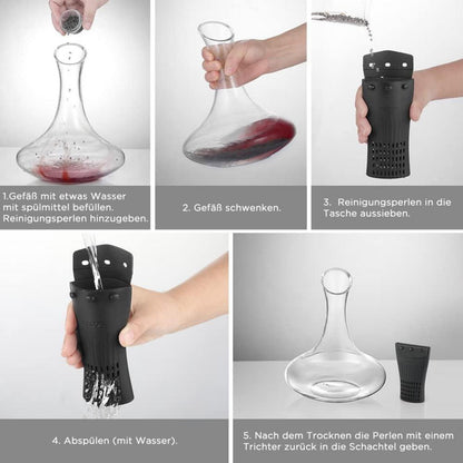 Edelstahl Reinigungsperlen mit Silikon Aufbewahrungsbeutel für