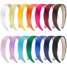 14er Set Satin Stirnbänder in 14 Farben - Haarreifen breit