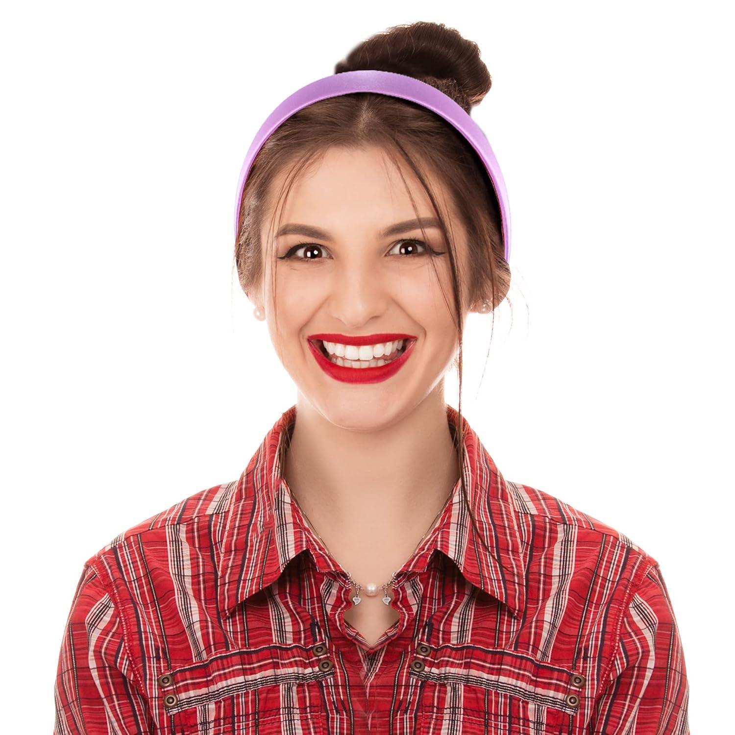 14er Pack Stirnbänder Satin Haarreifen breit für Frauen Mädchen in 14