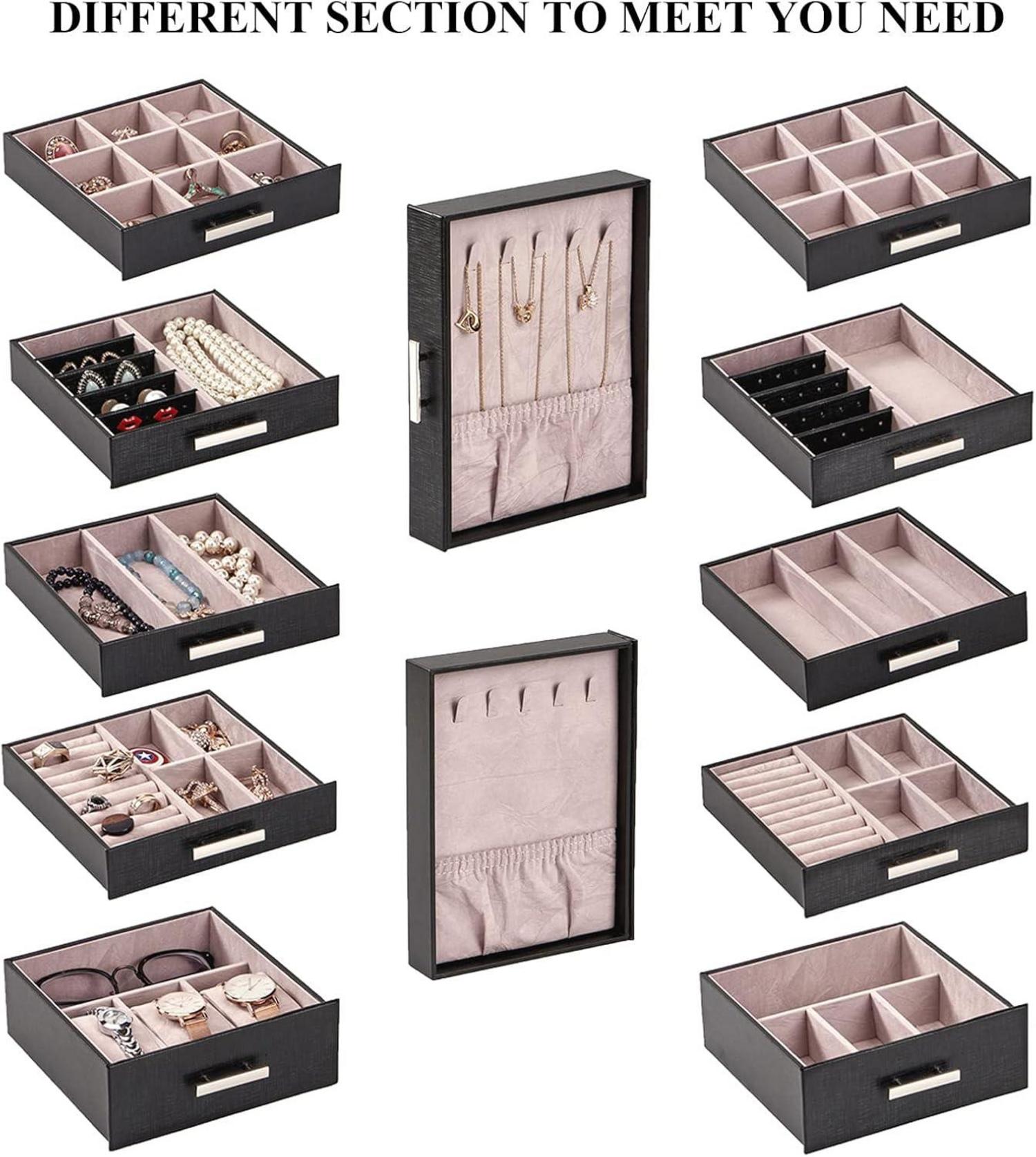 Schmuckkästchen Organizer mit 7 Schubladen für Frauen - Aufbewahrung für