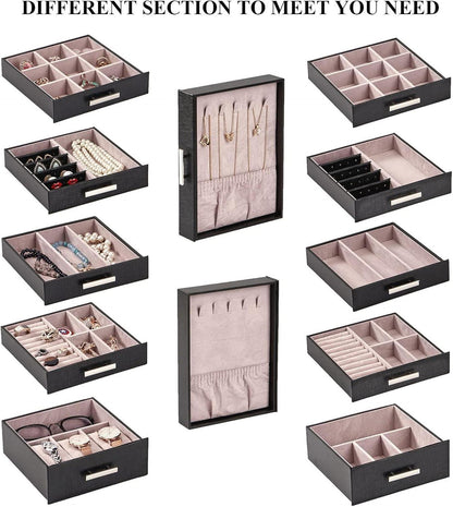 Schmuckkästchen Organizer mit 7 Schubladen für Frauen - Aufbewahrung für
