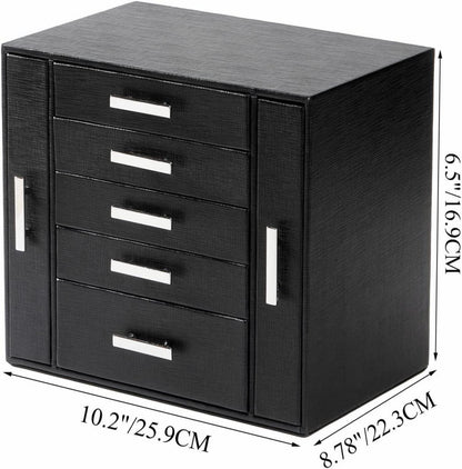 Schmuckkästchen für Frauen mit 7 Schubladen und Trennwänden