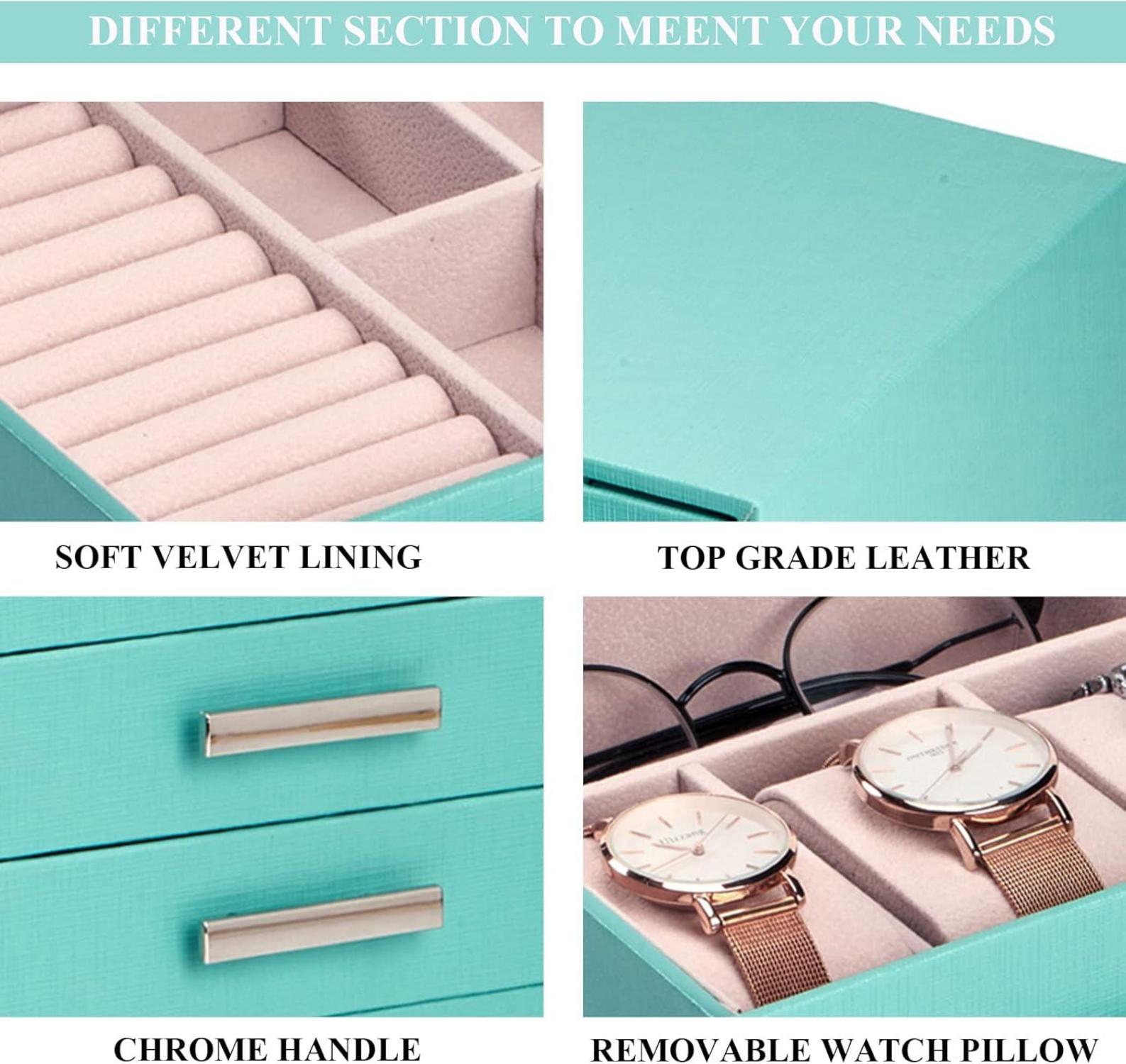 ANWBROAD Schmuckschatulle Organizer für Frauen und Mädchen