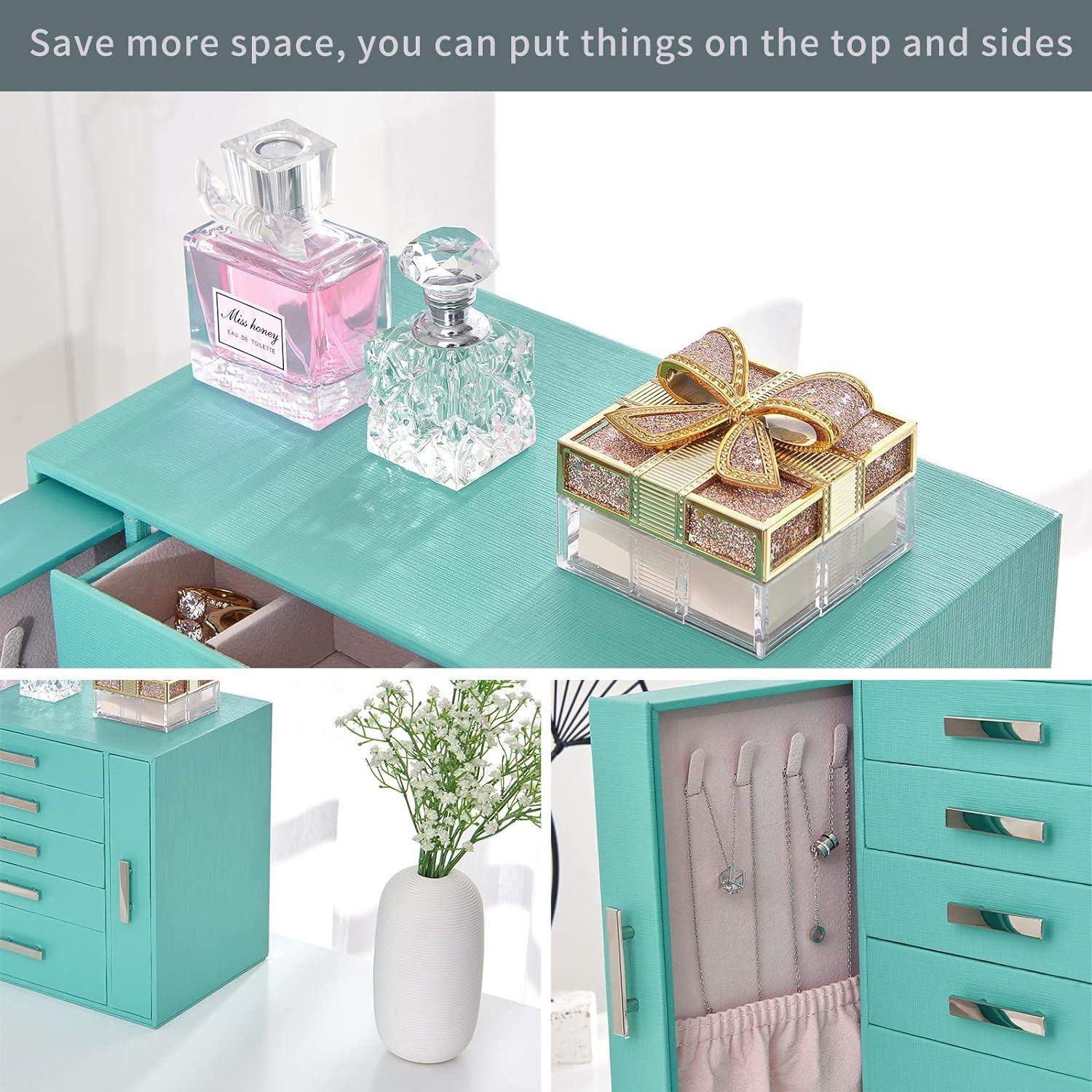 Schmuckkasten für Teenager Mädchen Frauen Halskette Ohrringe Ring Aufbewahrung