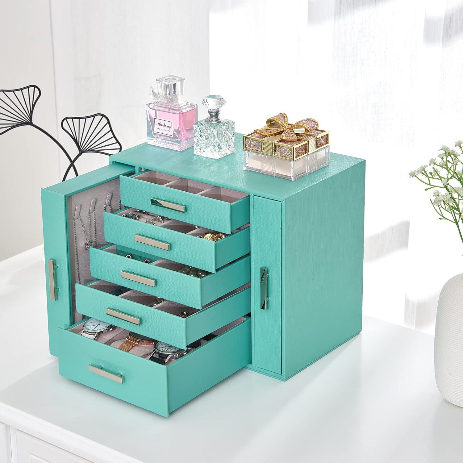 Schmuckkasten für Teenager Mädchen Frauen Halskette Ohrringe Ring Aufbewahrung