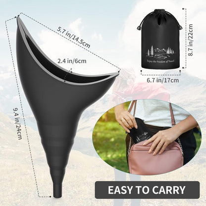 Urinella Frauen Camping Wandern Trichter Silikon Schwarz