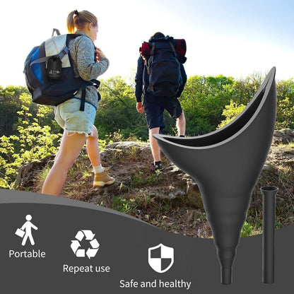 Urinella Frauen Camping Wandern Trichter Silikon Schwarz