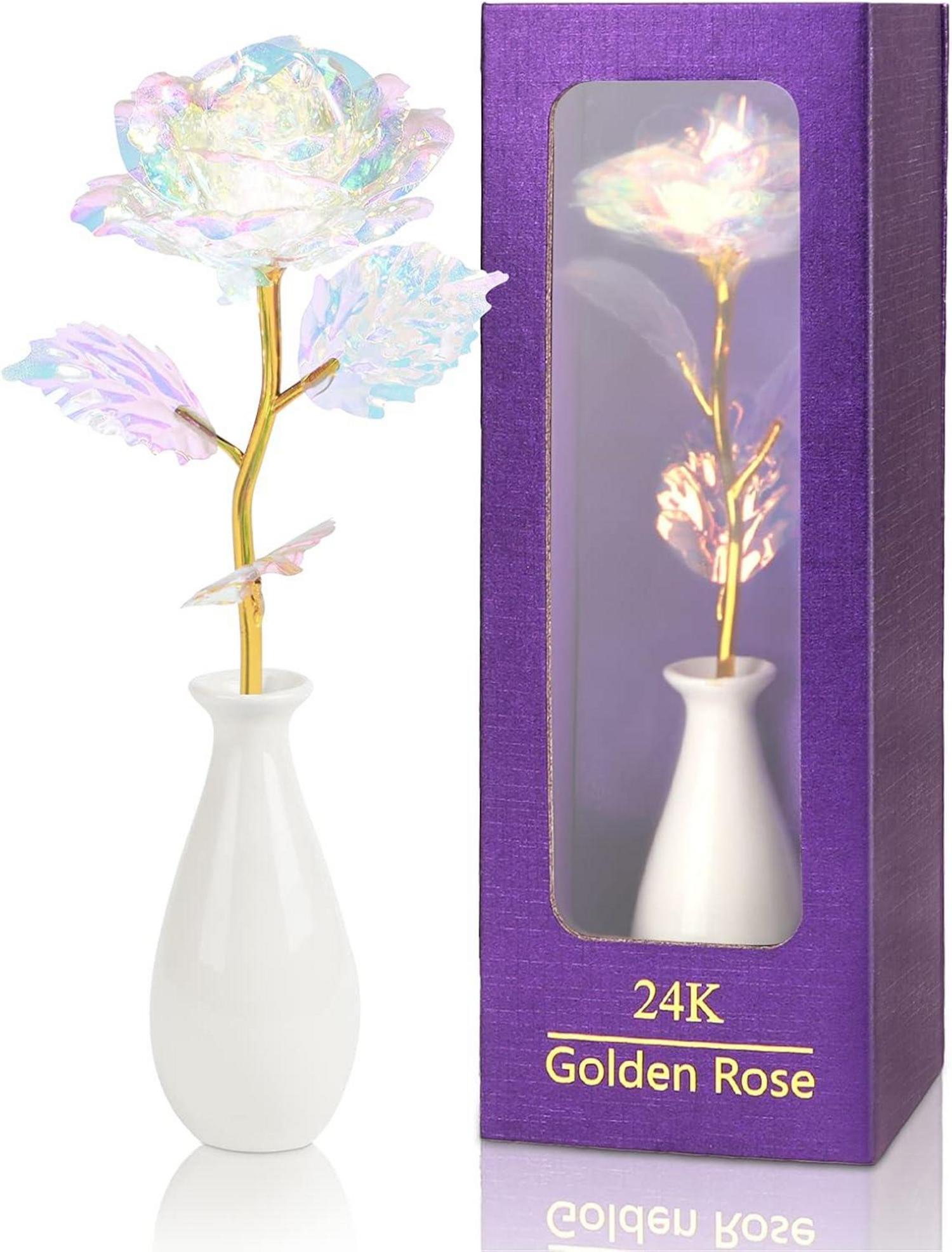 Goldene Ewige Rose Geschenk für Frauen Mutter Freundin Ehefrau