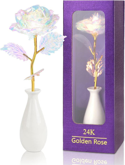 Goldene Ewige Rose Geschenk für Frauen Mutter Freundin Ehefrau
