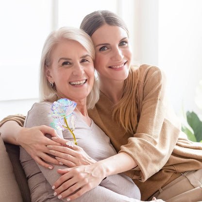 ADAZ 24K Goldene Ewige Rose mit Vase - Geschenk für Frauen Mutter Freundin - Hochwertige künstliche Blume - Romantisches Geschenk