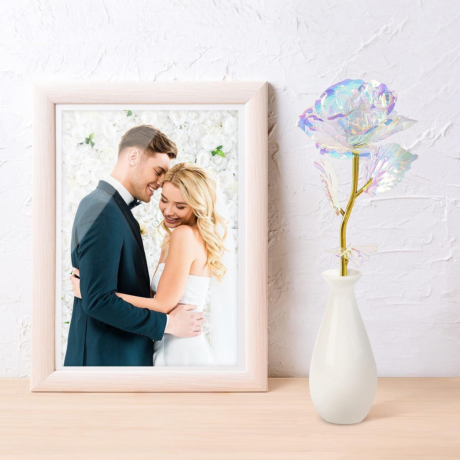 24K Goldene Ewige Rose in Geschenkbox mit Vase - Für Frauen Mutter