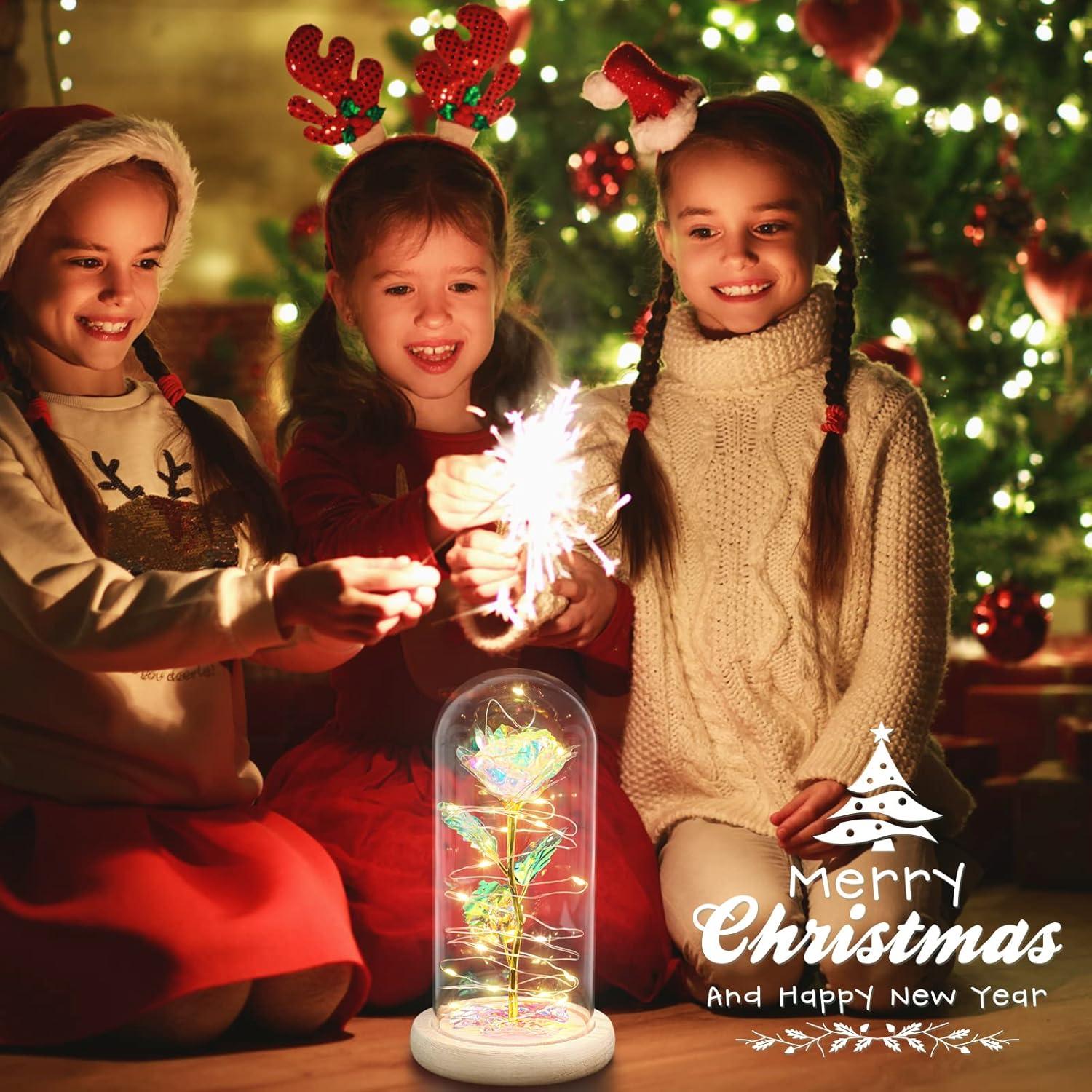 Ewige Rose im Glas mit LED-Licht für Frauen, Muttertagsgeschenk