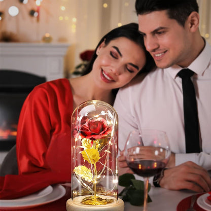 ADAZ Ewige Rose im Glas LED-Licht Rot Valentinstagsgeschenke