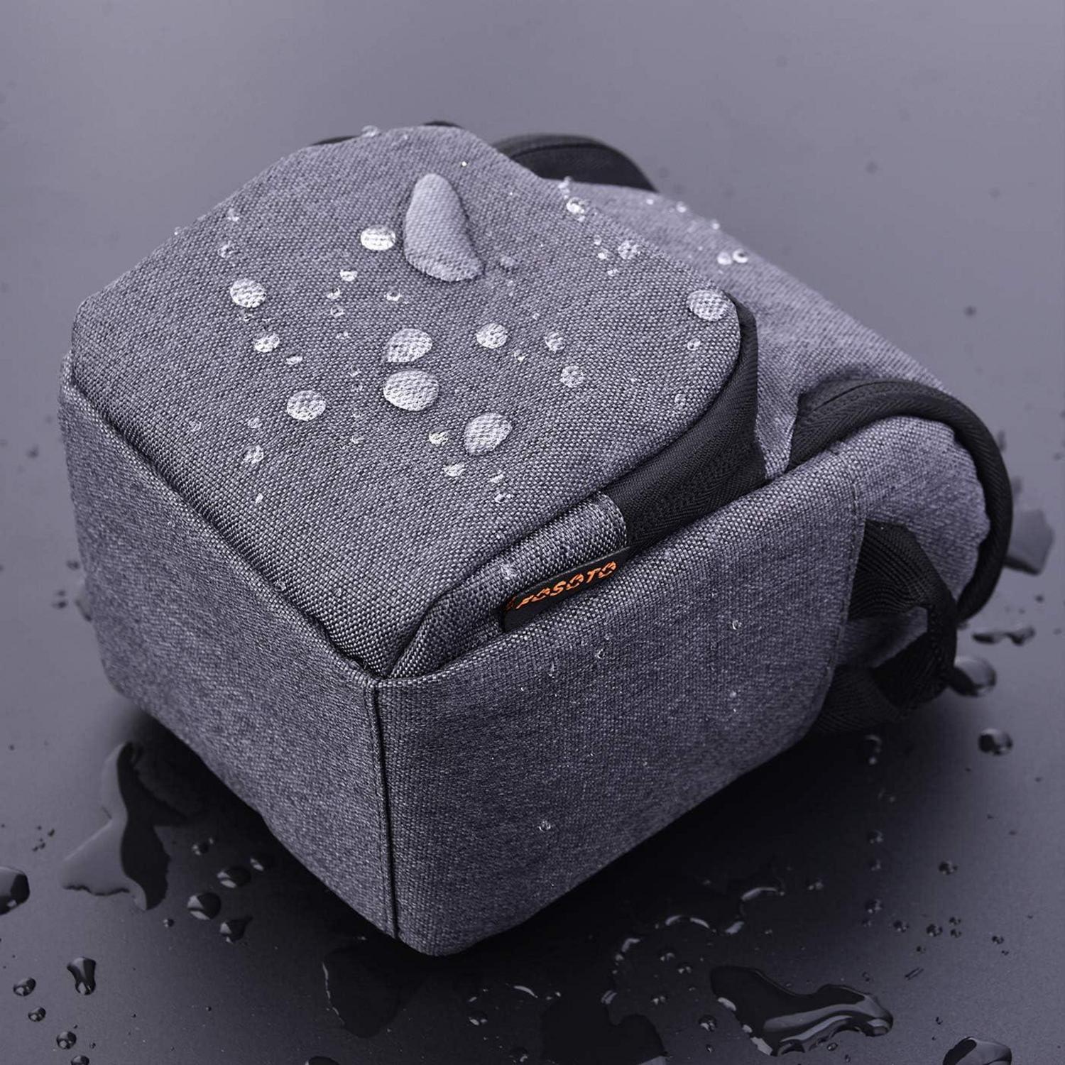 FOSOTO Kameratasche kompakt für Nikon Canon Sony Olympus dunkelgrau
