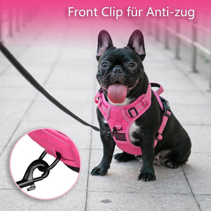 PoyPet Hundegeschirr ohne Zug, Rosa, Größe XL