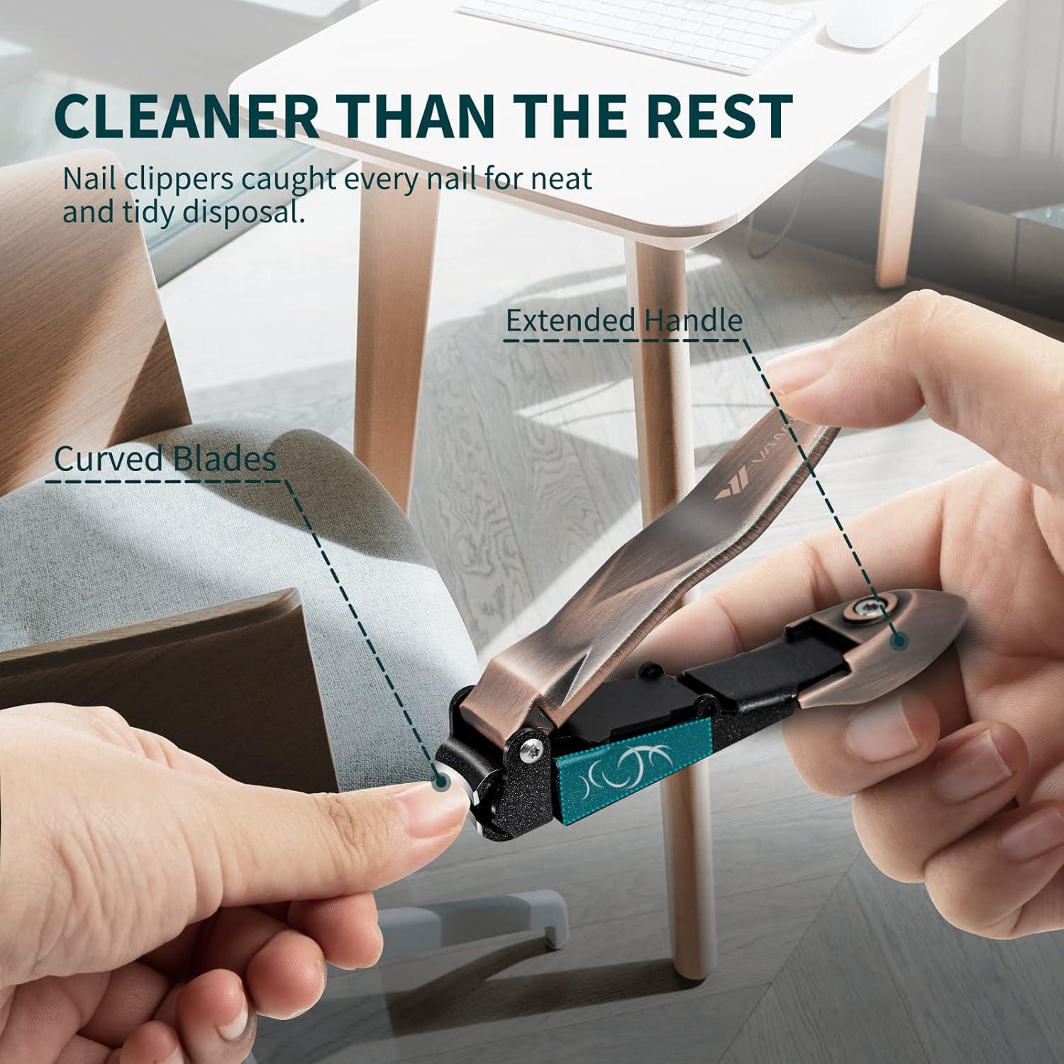 Nagelknipser mit Auffangbehälter Edelstahl Ergonomisch Glass Feile