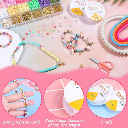 Polymer Clay Perlen Set 5080 Stück DIY Schmuck Bastelset 6mm Heishi Perlen