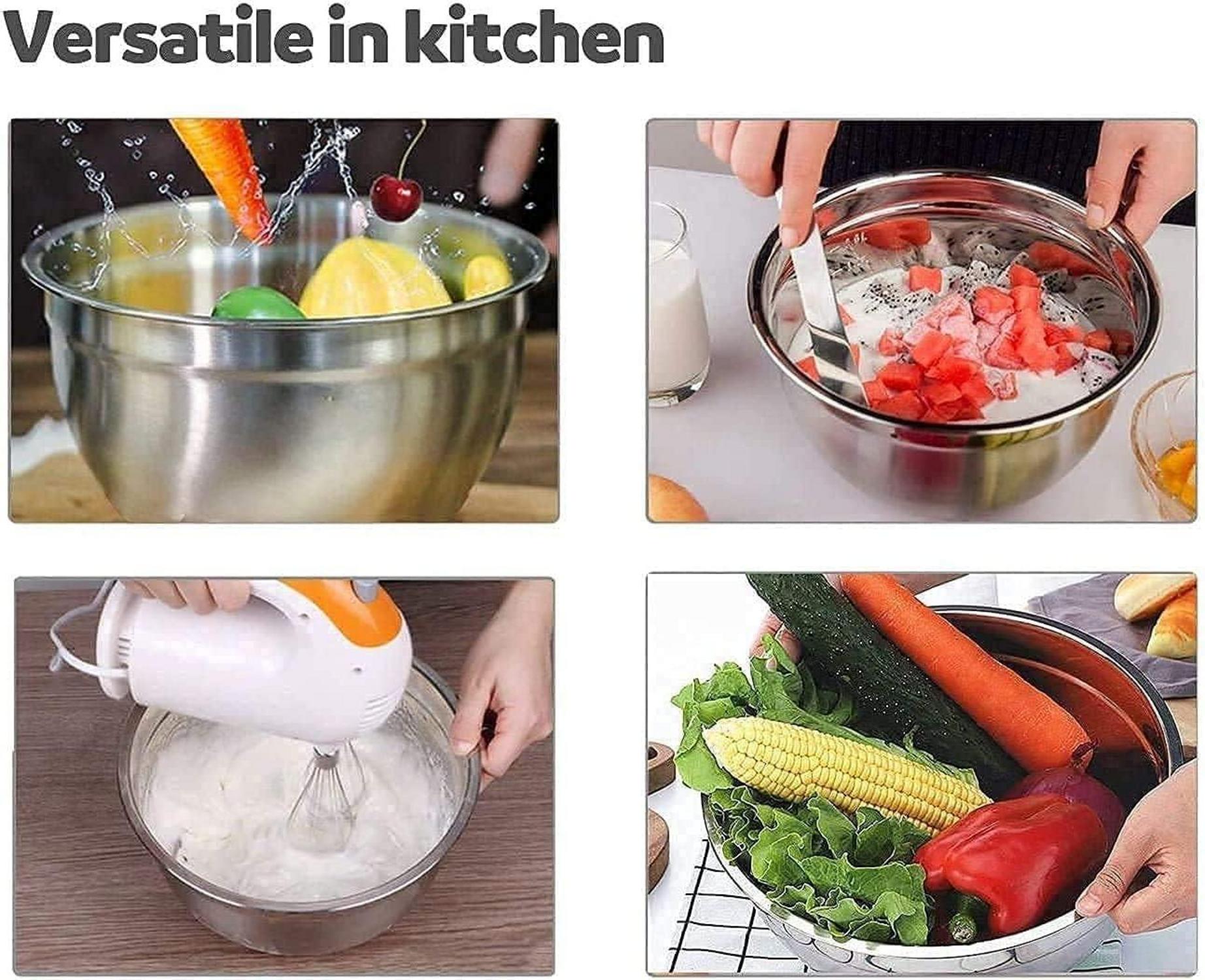 Edelstahl Schüssel Set 6-tlg Salatschüsseln Rührschüsseln Deckel Metall