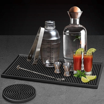 2x Barmatte Silikon 30x15cm Schwarz Anti Rutsch