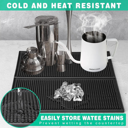 2x Barmatte Silikon 30x15cm Schwarz Anti Rutsch