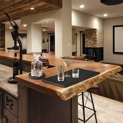 2x Barmatte Silikon 30x15cm Schwarz Anti Rutsch