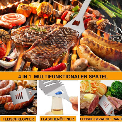 Grillbesteck Set mit Koffer 20 tlg Edelstahl Grill Geschenke