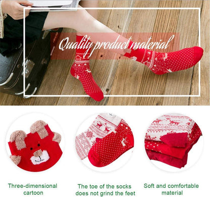 3 Paar Weihnachtssocken Damen Kuschelige Haussocken in