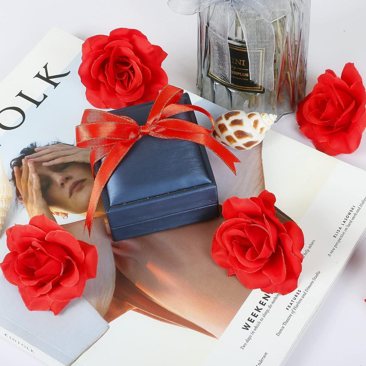 Künstliche Rosenköpfe Rot 50 Stück 6cm für Deko & Basteln