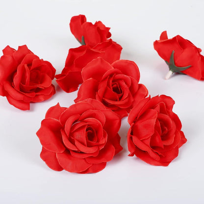 Künstliche Rosenköpfe Rot 50 Stück 6cm für Deko & Basteln