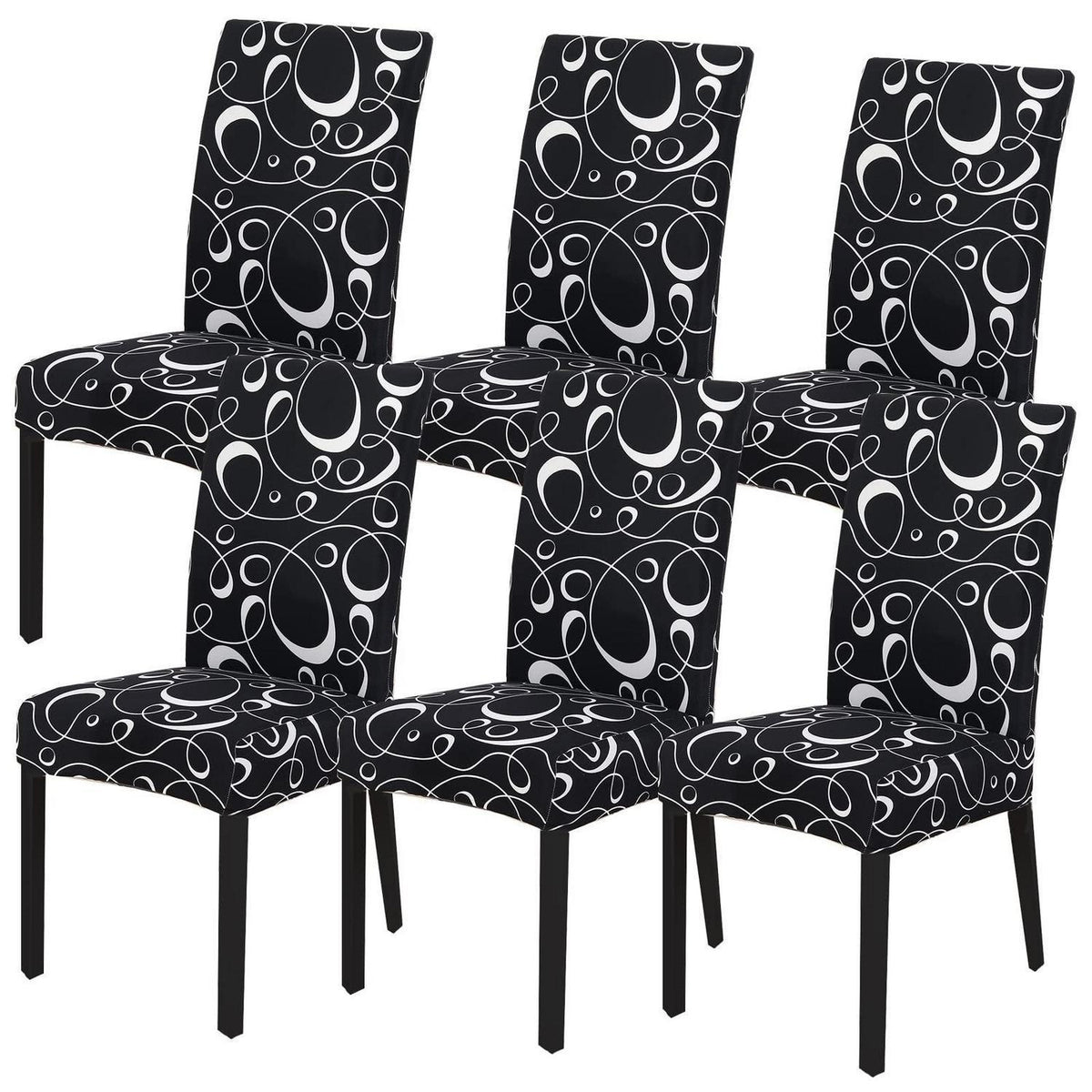 Stuhlhussen 6er Set – Stretch & Waschbar für Esszimmerstühle