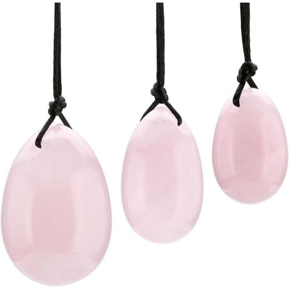 Rosenquarz Yoni Ei Set mit Massagestab für Damen Muskeln und