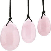 Rosenquarz Yoni Ei Set mit Massagestab für Damen Muskeln und