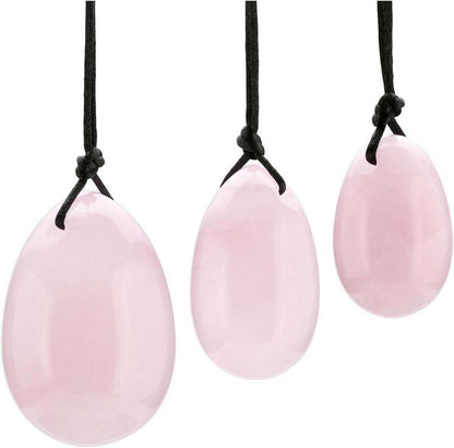 Rosenquarz Yoni Ei Set mit Massagestab für Damen Muskeln und